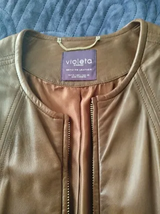 Cazadora Piel Auténtica, color Marrón,