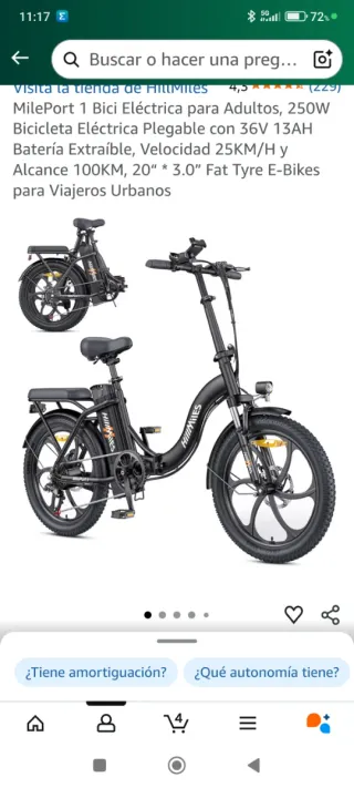 Bicicleta Eléctrica Plegable Hillmiies