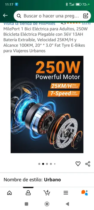 Bicicleta Eléctrica Plegable Hillmiies