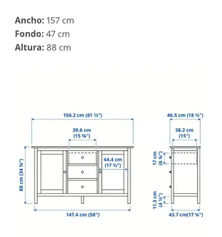 Aparador Blanco y Madera Ikea