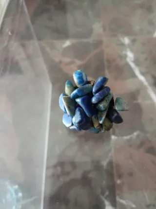 Anillo adaptable piedras azules y verdes