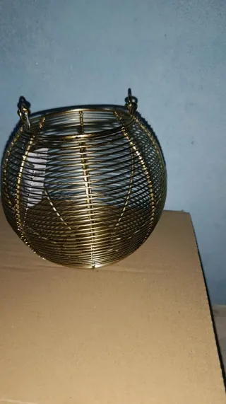 Lanterna porta candela oro