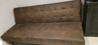 Sofá Cama Cuero Marrón