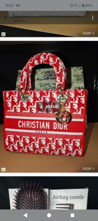 Bolso Christian Dior Rojo  necesitas hacer regalos