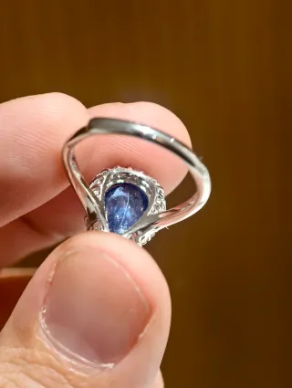 Anillo Tanzanita Lágrima Certificado IGE