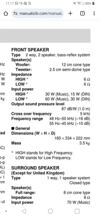 Altavoces Technics SB-HDV600 (Pareja)
