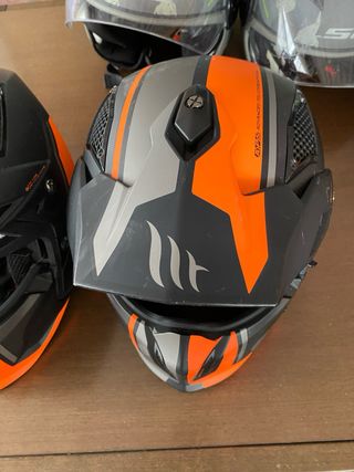 Lote Cascos Moto Off-Road Naranja/Gris