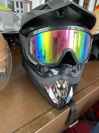 Lote Cascos Moto Off-Road Naranja/Gris