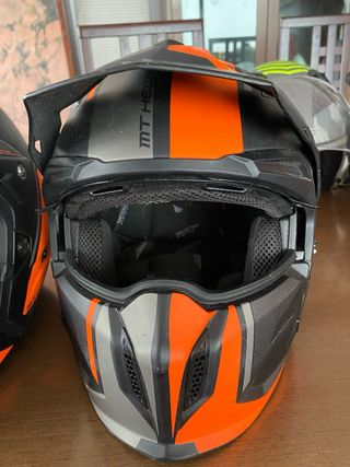 Lote Cascos Moto Off-Road Naranja/Gris