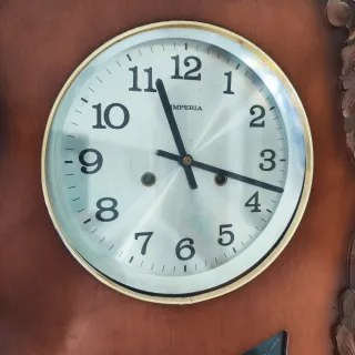 Reloj de Pared Antiguo Madera y Cristal