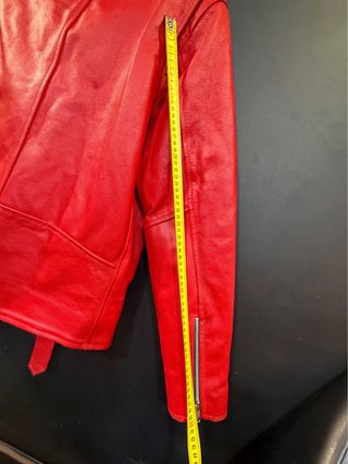 Chaqueta Cuero Vintage Roja