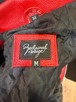 Chaqueta Cuero Vintage Roja