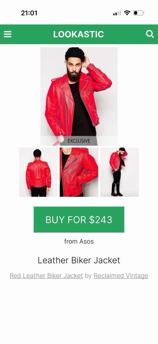 Chaqueta Cuero Vintage Roja