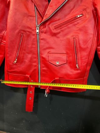 Chaqueta Cuero Vintage Roja