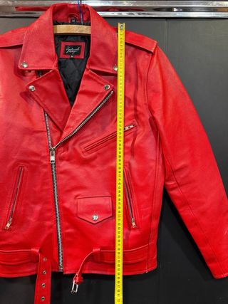 Chaqueta Cuero Vintage Roja