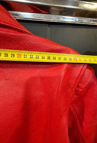 Chaqueta Cuero Vintage Roja