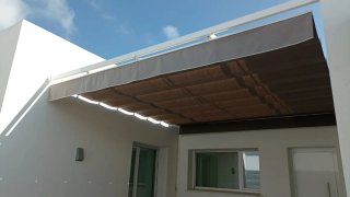 Toldo móvil corredero aluminio blanco 4,40m