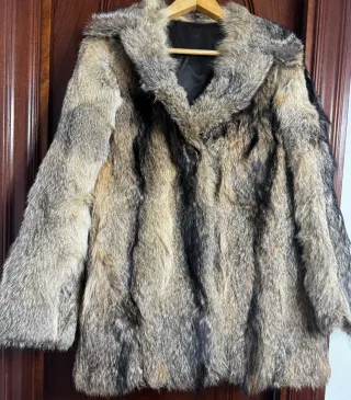 Chaquetón de piel auténtica multicolor