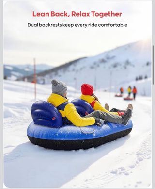 Trineo inflable QPAU azul para 2 personas