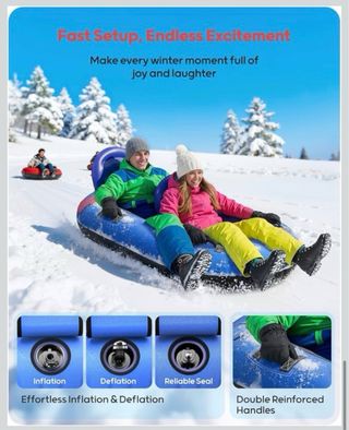 Trineo inflable QPAU azul para 2 personas