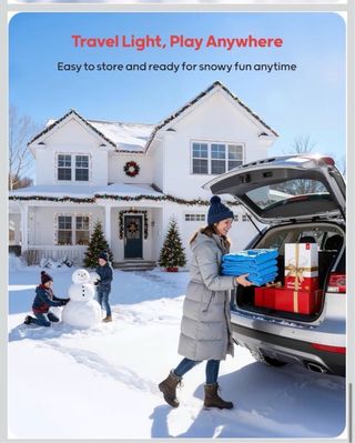 Trineo inflable QPAU azul para 2 personas