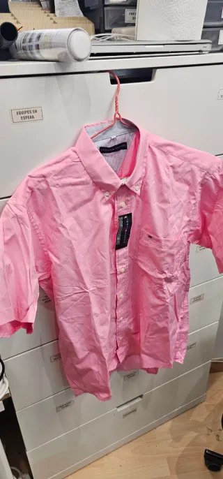 Camisa Tommy Hilfiger manga corta rosa