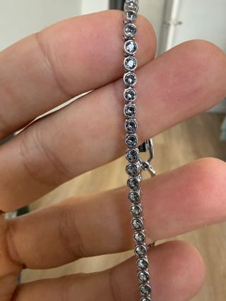 Pulsera Swarovski Gris y Plateada