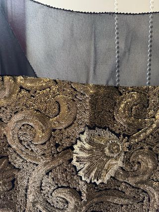 Vestido Zara Negro y Dorado