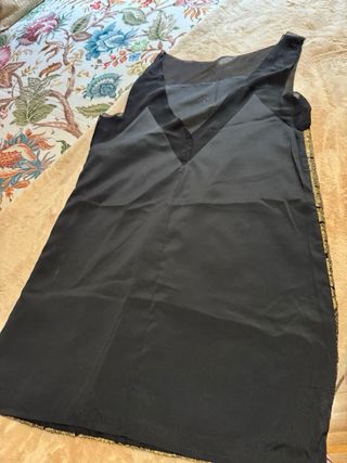 Vestido Zara Negro y Dorado