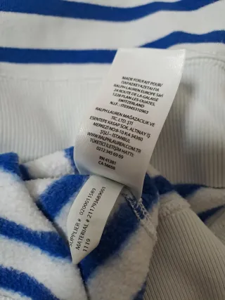 Sudadera Polo Ralph Lauren Oso Rayas Talla S