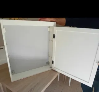 Mueble de baño madera y cristal