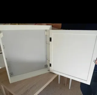 Mueble de baño madera y cristal