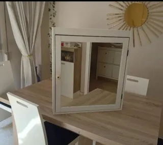 Mueble de baño madera y cristal