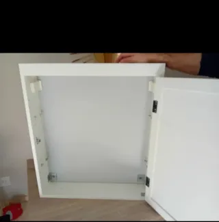 Mueble de baño madera y cristal