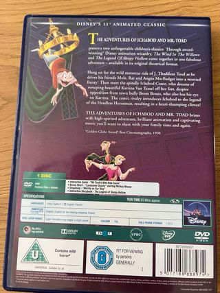 DVD Disney Las Aventuras de Ichabod y Mr. Toad