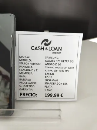 Samsung Galaxy S20 Ultra 5G 128GB Argento