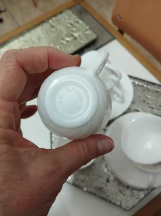 Juego 6 Tazas y Platos Arcopal Porcelana Blanca