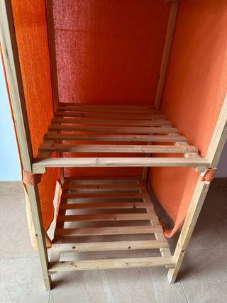 Armario auxiliar madera con tela