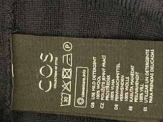 Vestido Cos de lana azul y bordó T.XS