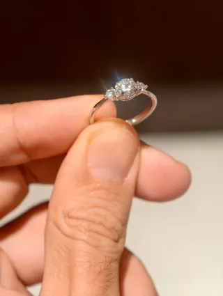 Anillo Moissanita Plata Pequeño