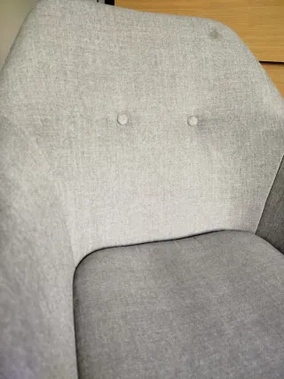 Silla tapizada gris claro Maisons du Monde