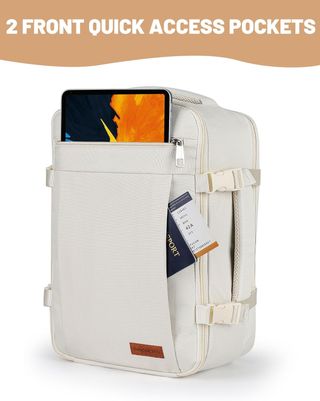 Mochila  Viaje Cabina Avion 40x20x25 Blanco Marfil