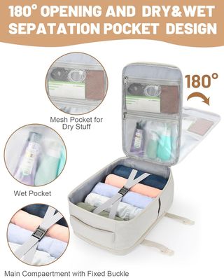 Mochila  Viaje Cabina Avion 40x20x25 Blanco Marfil