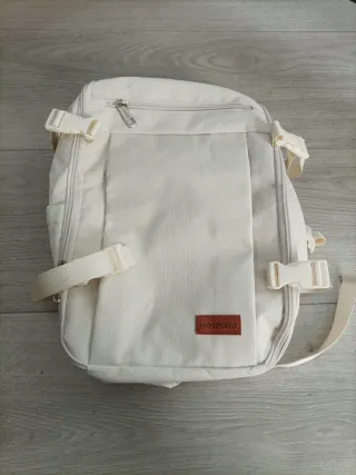 Mochila  Viaje Cabina Avion 40x20x25 Blanco Marfil