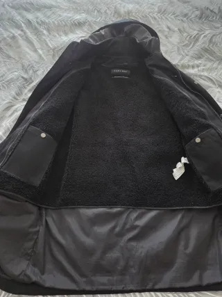 Abrigo Parka Zara Man Negro Hombre
