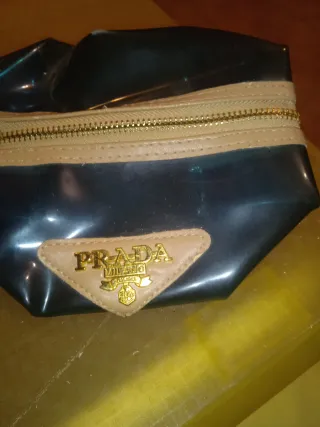Borsa da toilette Prada Milano Verde e Oro