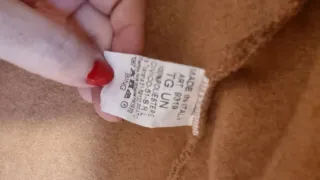 Abrigo camel con cinturón