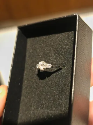 Anillo Moissanita Plata Pequeño