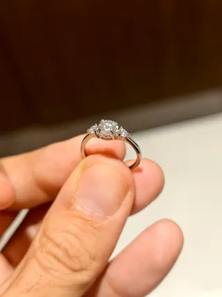 Anillo Moissanita Plata Pequeño