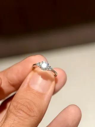 Anillo Moissanita Plata Pequeño